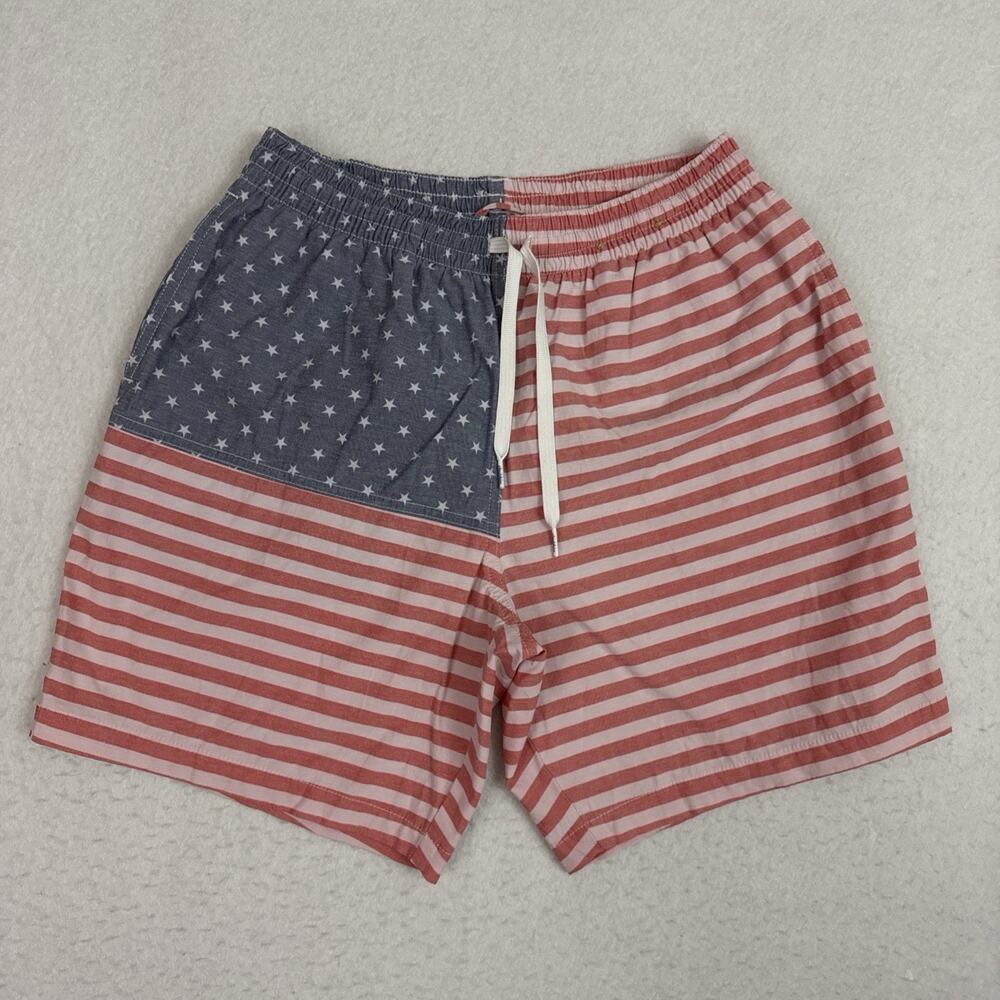 Chubbies The Mericas Swim Trunks Men’s Medium Red White Blue 7” Lined